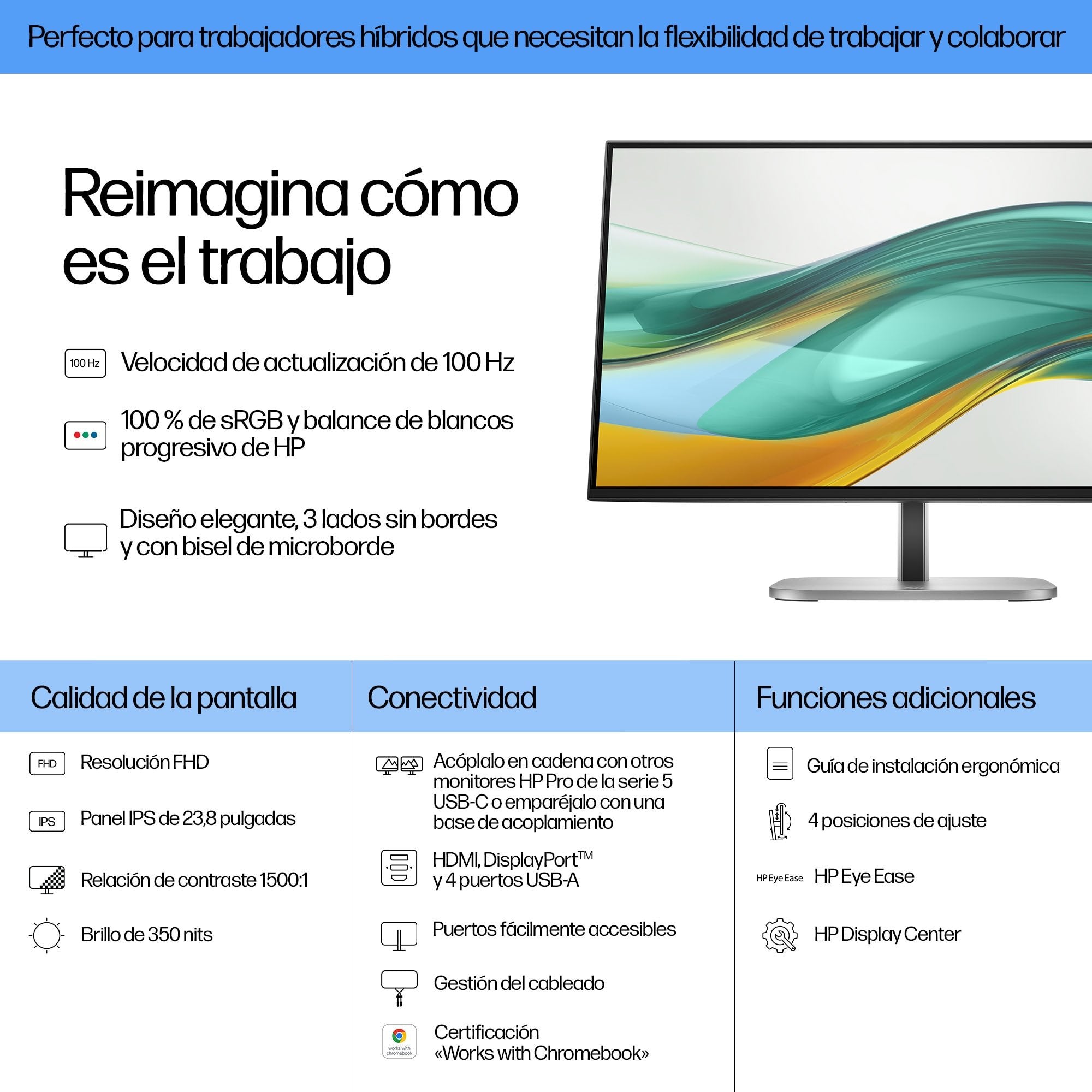 EAN 5715328014718 - HP Series 5 Pro 23.8 inch FHD No Stand Monitor - 524pf pantalla para PC 60,5 cm (23.8") 1920 x 1080 Pixel imagen 3