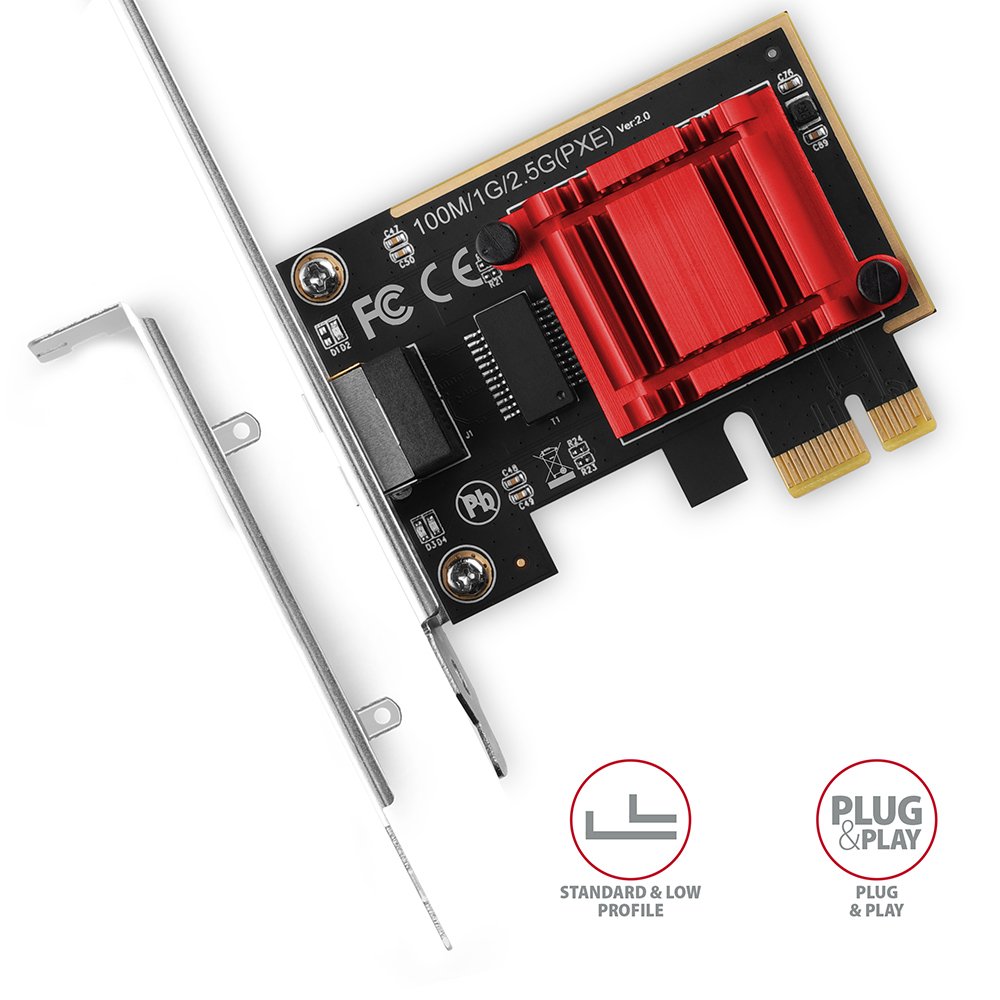Axagon Pcee-G25 Adaptador Y Tarjeta De Red Interno Ethernet 5000 Mbit/S