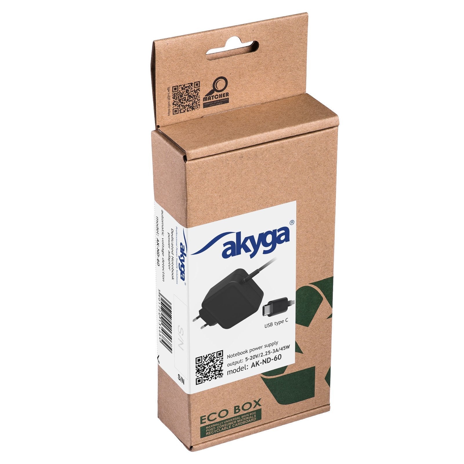 EAN 5901720134684 - Akyga AK-ND-60 adaptador e inversor de corriente Universal 45 W Negro imagen 4