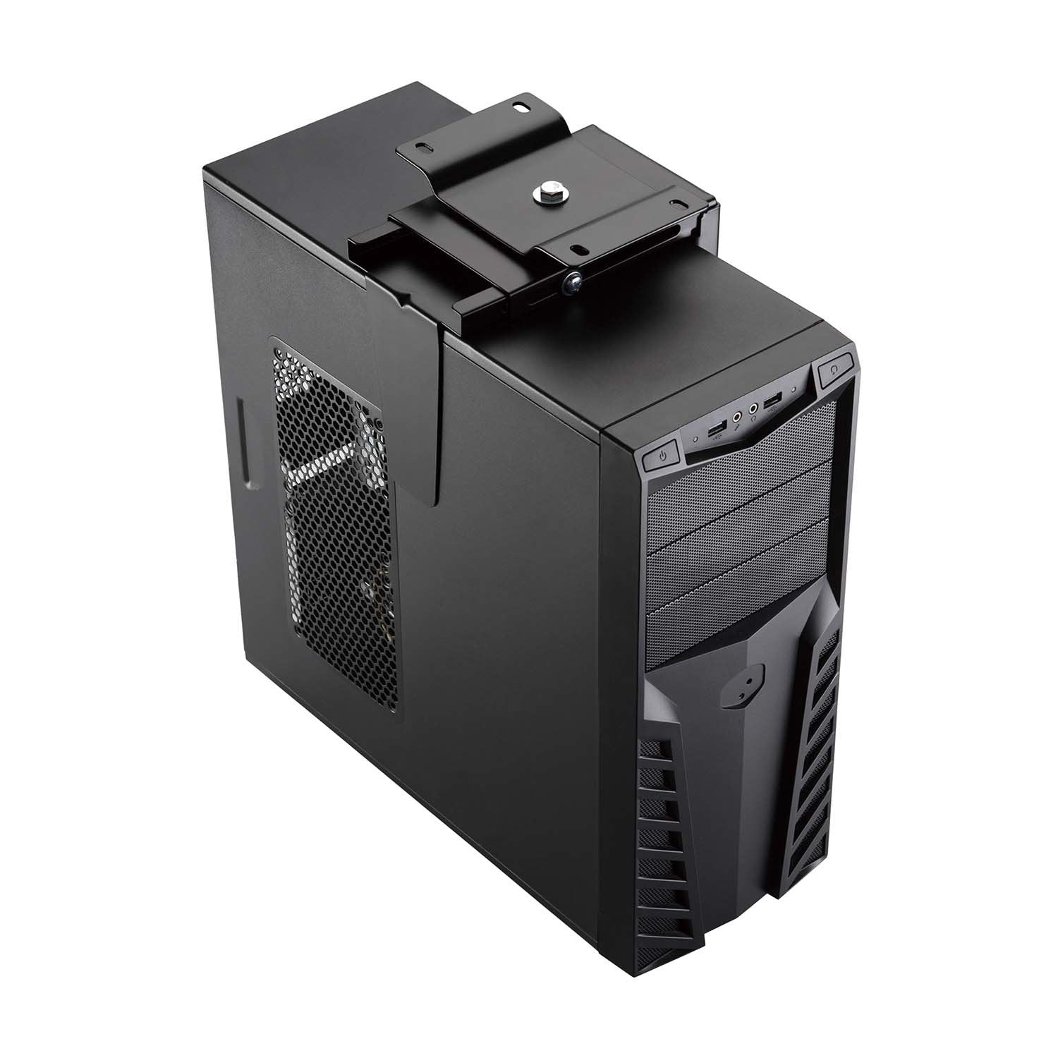 Aisens Soporte Giratorio Y Altura Personalizable Para Cpu Por Debajo De Escritorio Con Mango De Bloqueo Facil - Negro