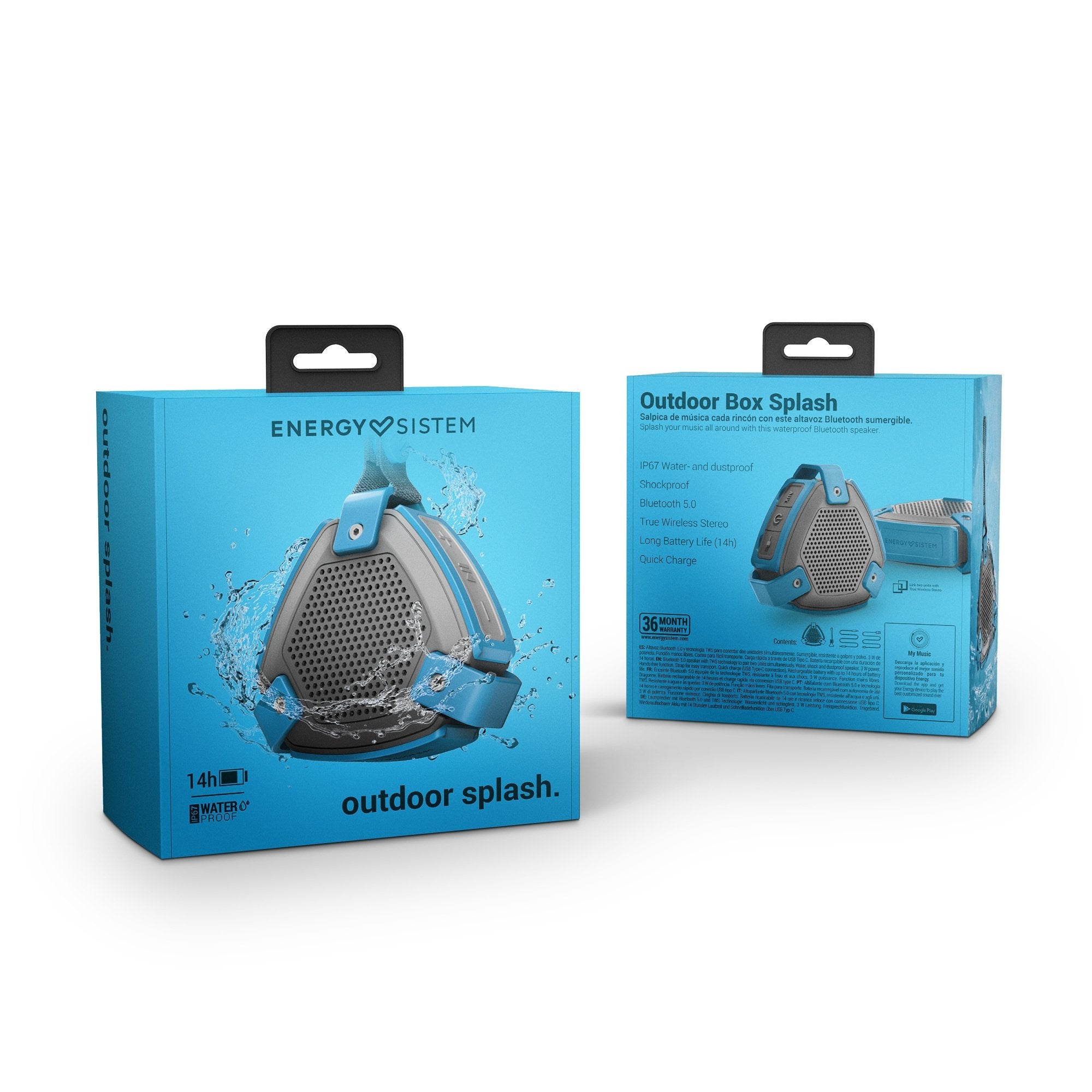 EAN 8432426450978 - Energy Sistem Outdoor Box Splash Altavoz monofónico portátil Azul, Gris 3 W imagen 6