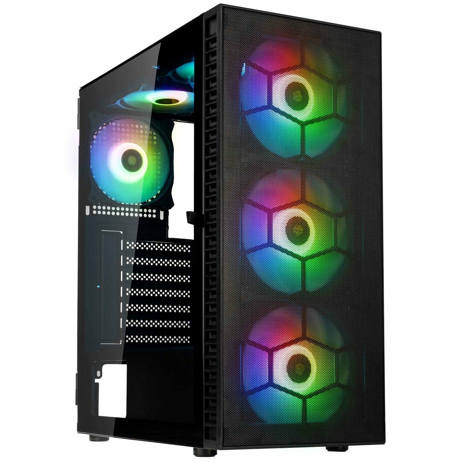 Caja Pc Semitorre Atx Observatory Hf Mesh A-Rgb Negro Kolink Bahías Int: 2x3.5'' O 2.5''/ 2x3.5''O 2.5''/ 2 X 2.5/ 2xusb2.0, 1xusb3.0/ Audio In/Out