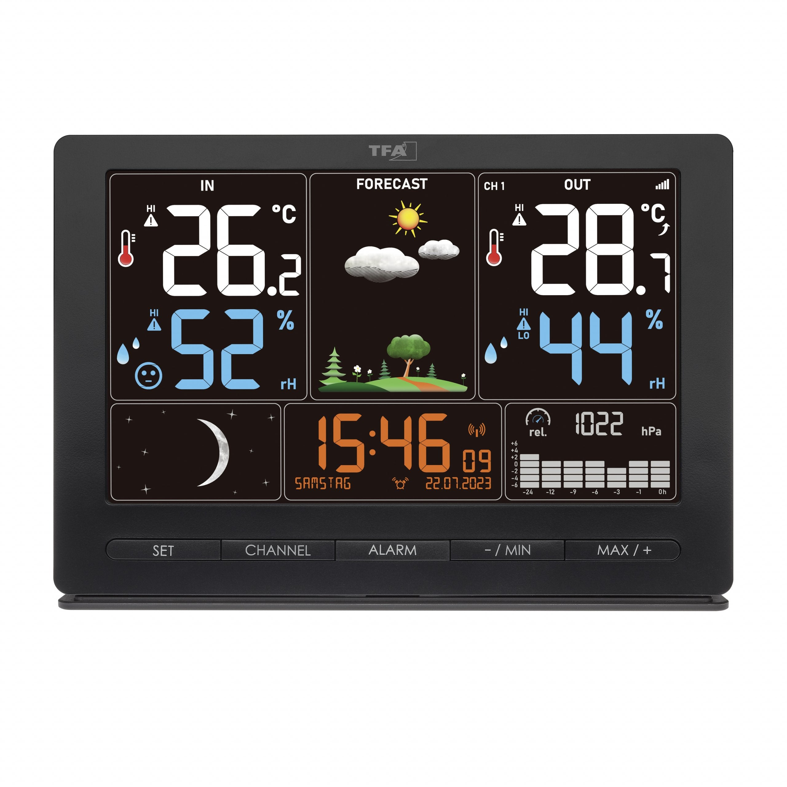 Tfa 35.1118.01 Estación Meteorológica Radio Season Negra