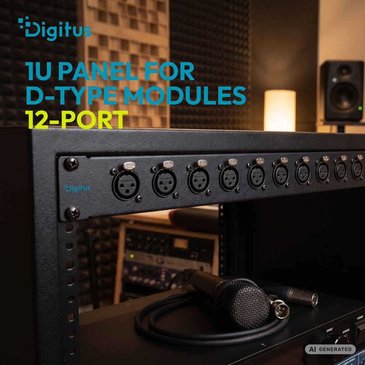 EAN 4016032510628 - Digitus 1U rack panel for 12 x D-Type modules Panel de conectores imagen 4