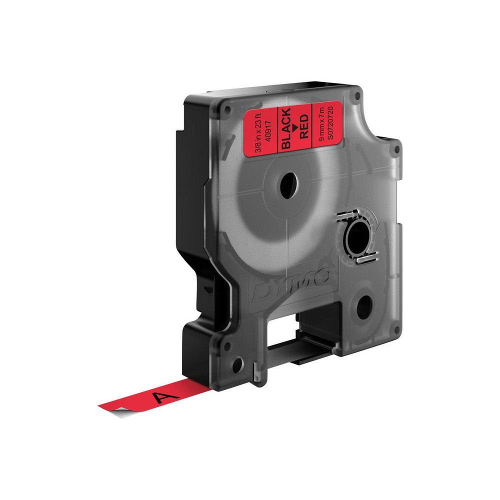 Dymo Cinta De Transferencia Termica D1 40917, Negro Sobre Rojo De 9m, De Plástico