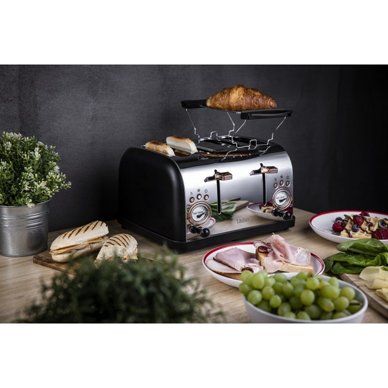 Tostadora Lauben Lbn4st1500bc 6 4 Rebanada(S) 1500 W Negro, Acero Inoxidable