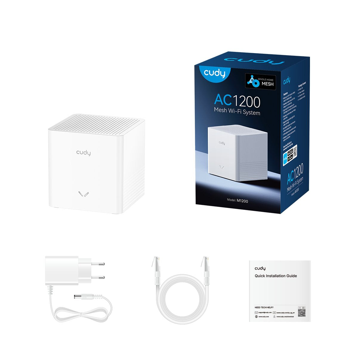 EAN 6971690792732 - Cudy AC1200 Mesh Wi-Fi System, M1200 2.0, 1-Pack Doble banda (2,4 GHz / 5 GHz) Wi-Fi 5 (802.11ac) Blanco imagen 4