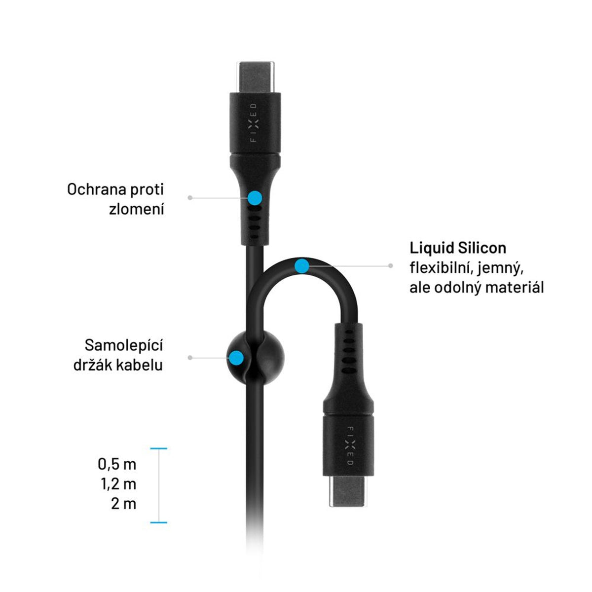 EAN 8591680147274 - FIXED FIXDLS-CC12-BK cable USB USB 2.0 1,2 m USB C 4,8 Gbit/s Negro imagen 5