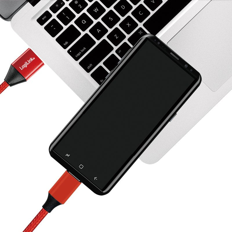 Logilink Cu0148 Cable Usb 1 M 2.0 Usb A Usb C Negro, Rojo