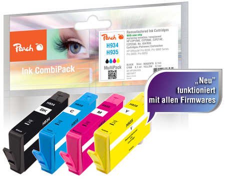 EAN 7640164828534 - Peach 0F319477 cartucho de tinta 4 pieza(s) Negro, Cian, Magenta, Amarillo imagen 1