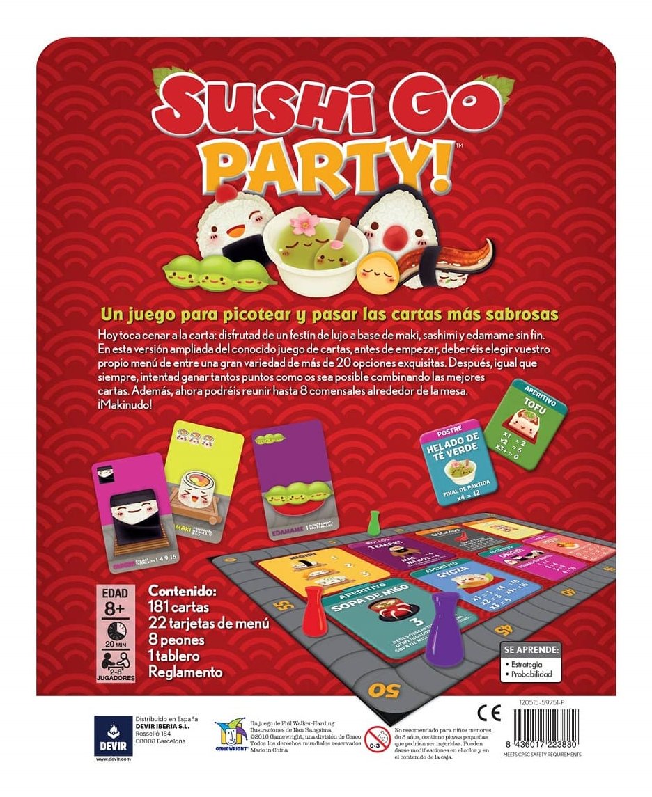 Juego De Mesa Devir Sushi Go Party Pegi 8