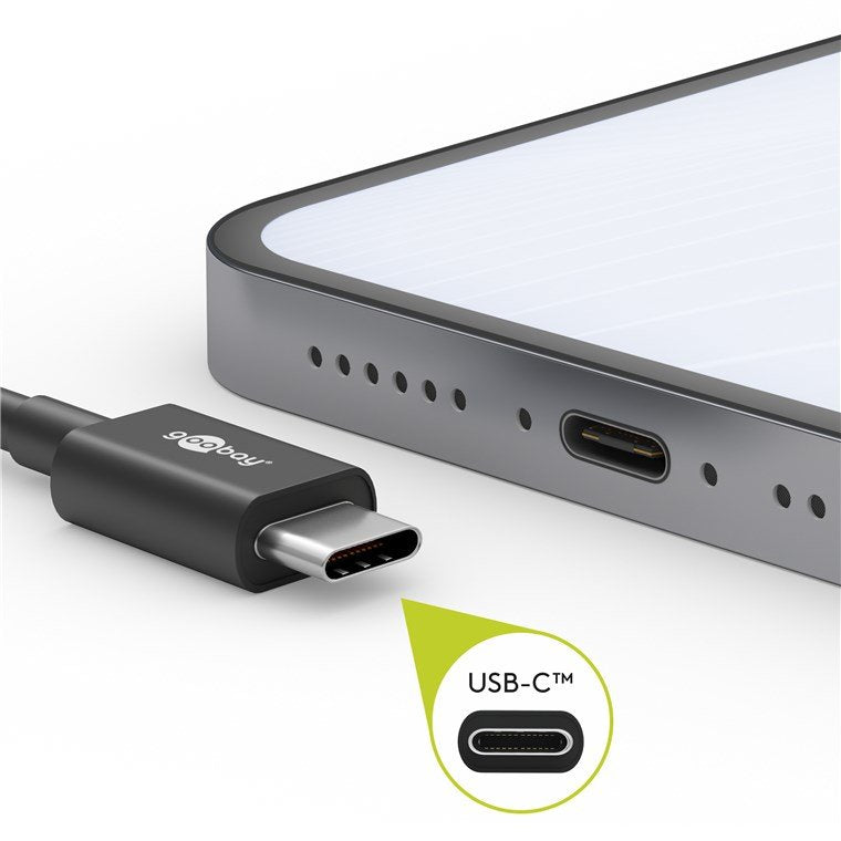 Cable De 2,00m Usb 2.0 480mbps Pd15w Usb-C Macho A Usb-C Macho Negro Datos Y Carga