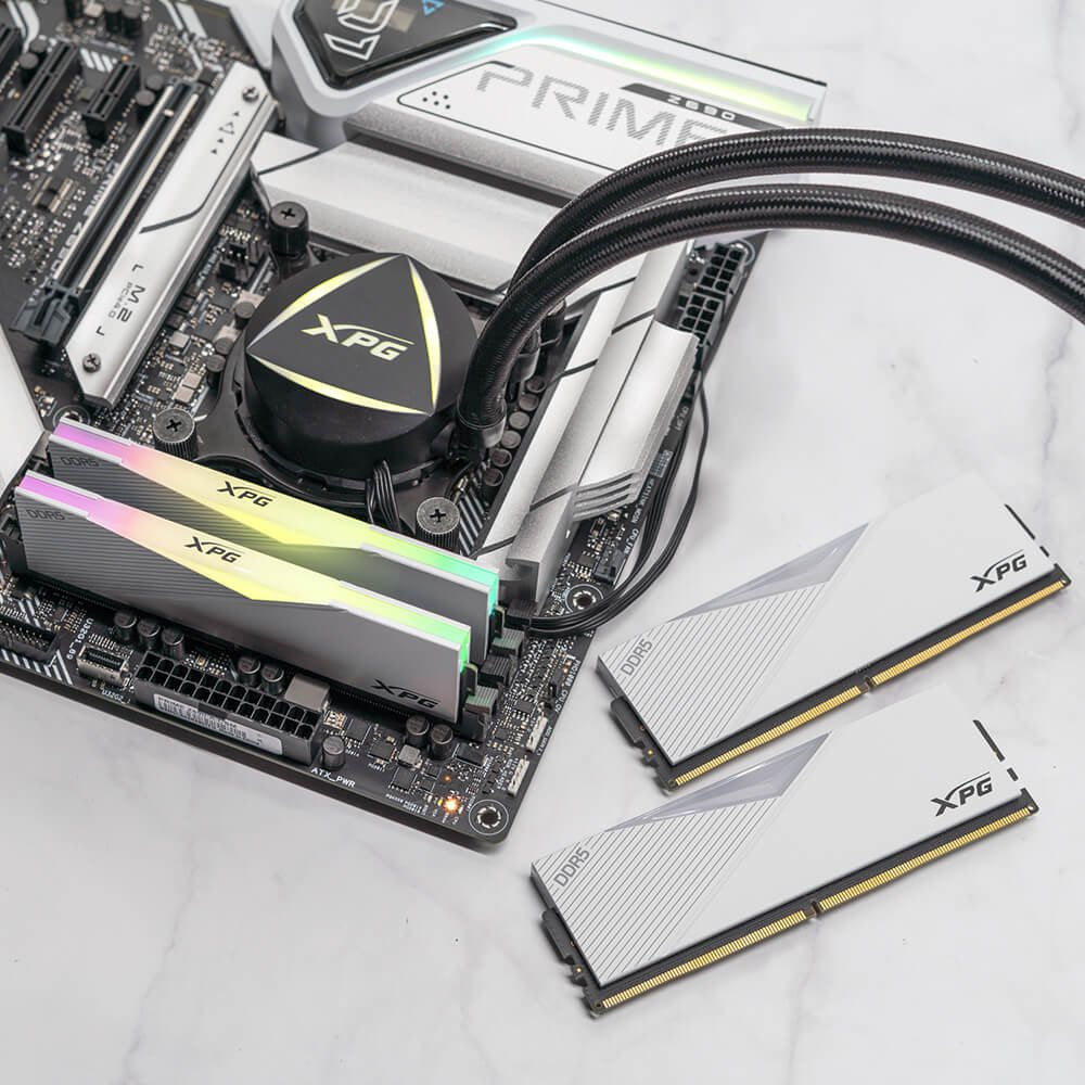 Memoria Adata Dimm 16 Gb Ddr5-6000 (1x 16 Gb)Blanco, Ax5u6000c3016g-Clarwh, Lancer Rgb, Intel Xmp