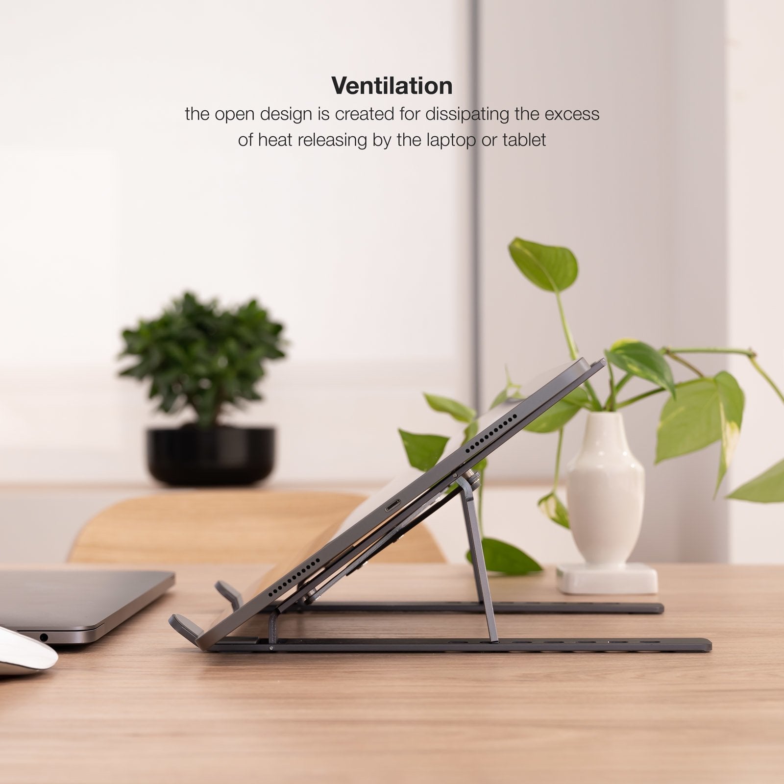 Soporte Elevador Aluminio Plegable Portátiles Gris