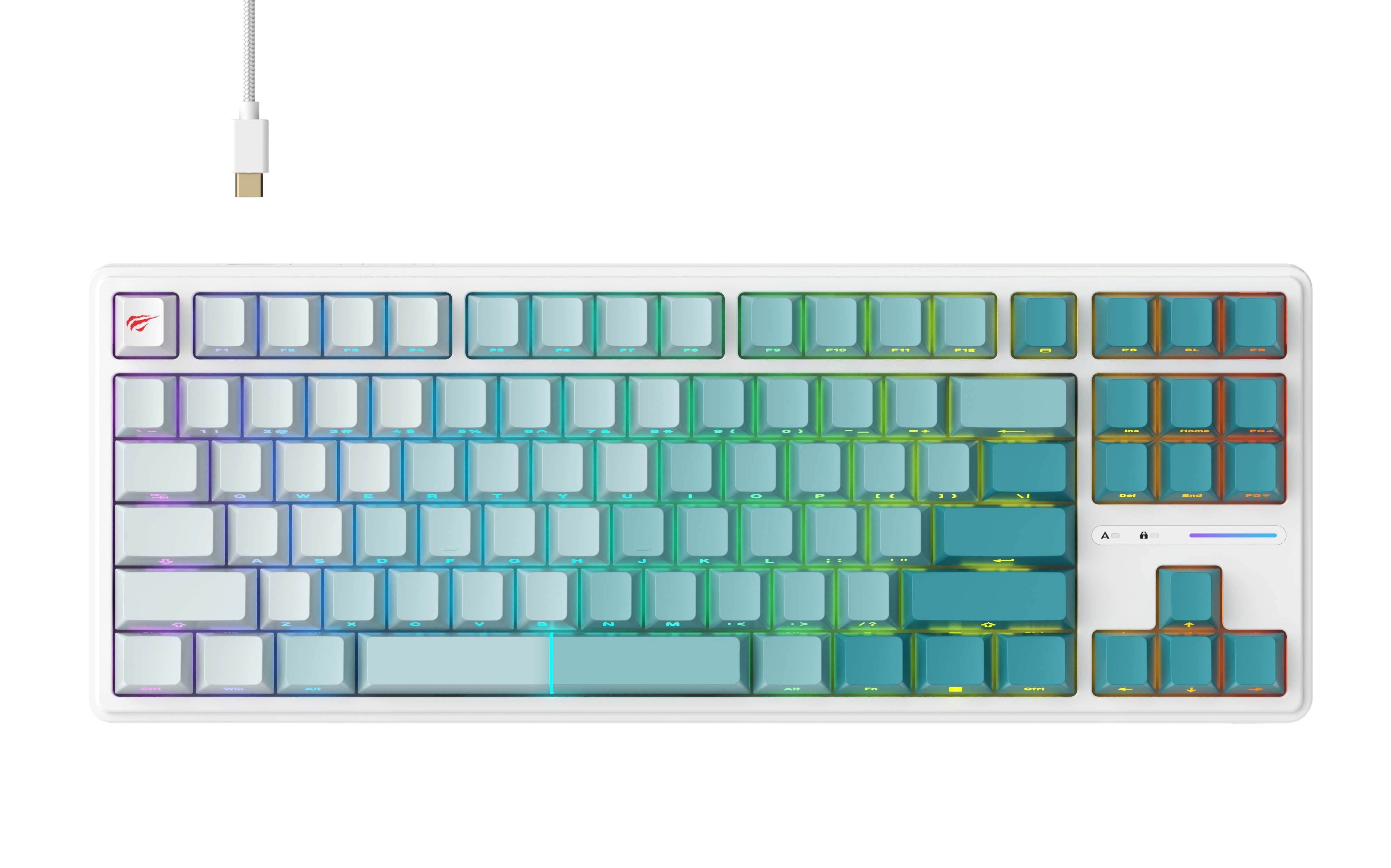 EAN 6939119026332 - Havit KB901L (White and green) teclado Juego USB QWERTY Verde, Blanco imagen 1