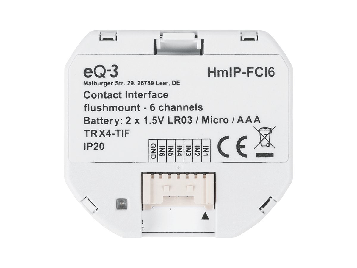 Interfaz De Contacto Ip Homematic Empotrada 6 Vías Hmip-Fci6, Relé Blanco 153501a0