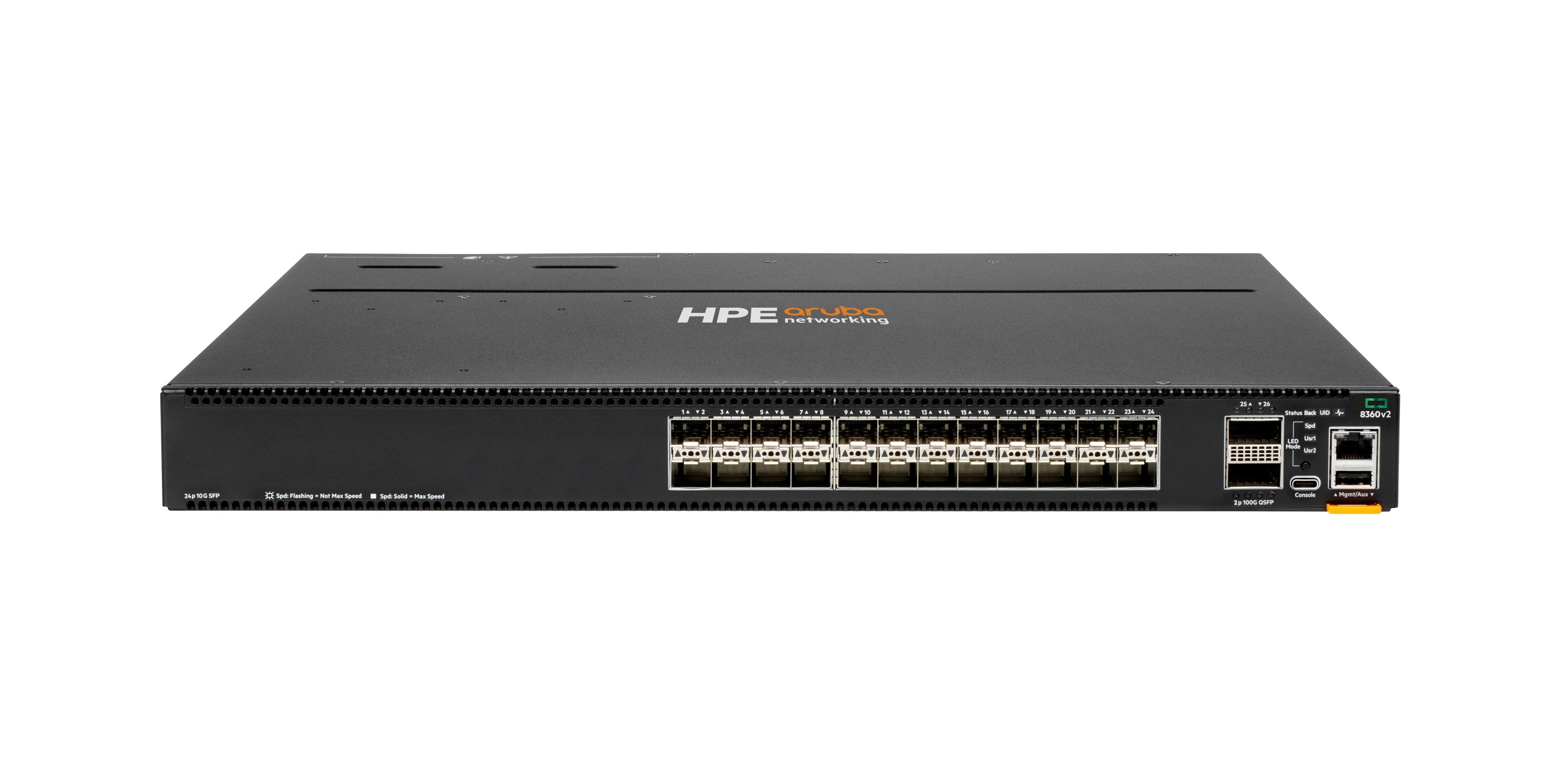 EAN 190017591834 - HPE Aruba Networking CX 8360-24XF2C v2 24p 10G SFP+ 2p 100G QSFP28 FB 3 Fans 2AC Bundle imagen 1