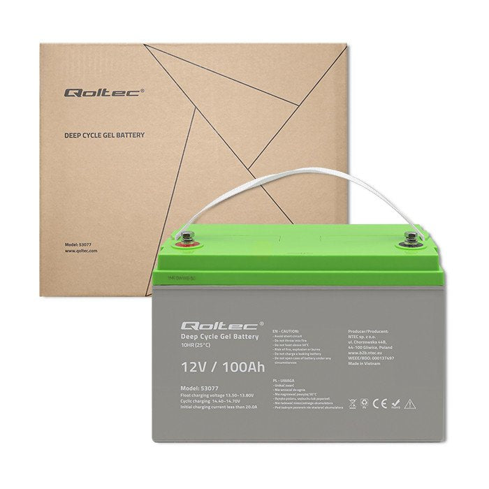 Qoltec Akumulator Zelowy Deep Cycle 12v 100ah