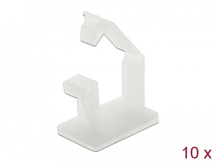 Delock Portacables Con Clip De Bloqueo Autoadhesivo Natural 10 Piezas