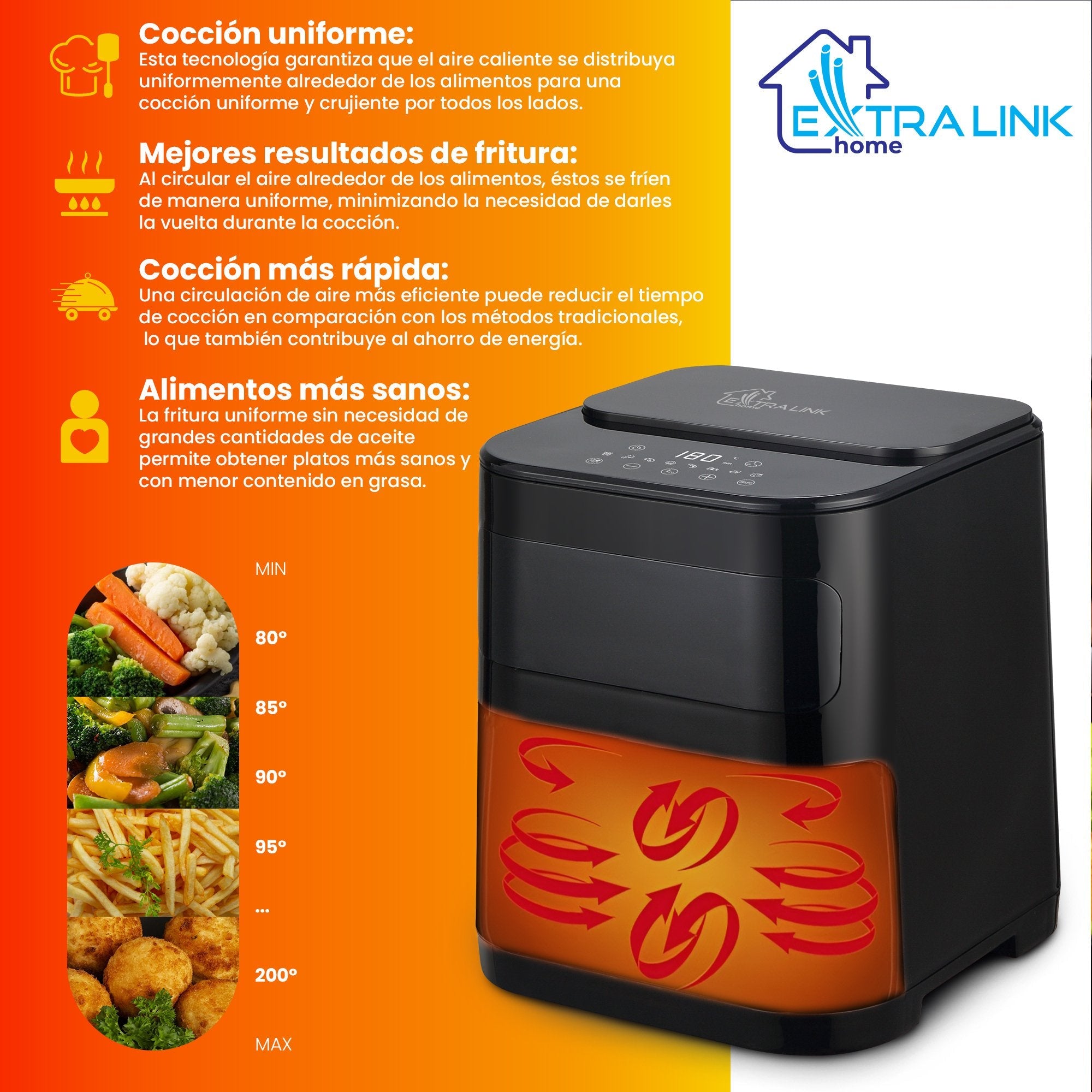 Extralink Home Air Fryer 5.2l Eu Sj-520