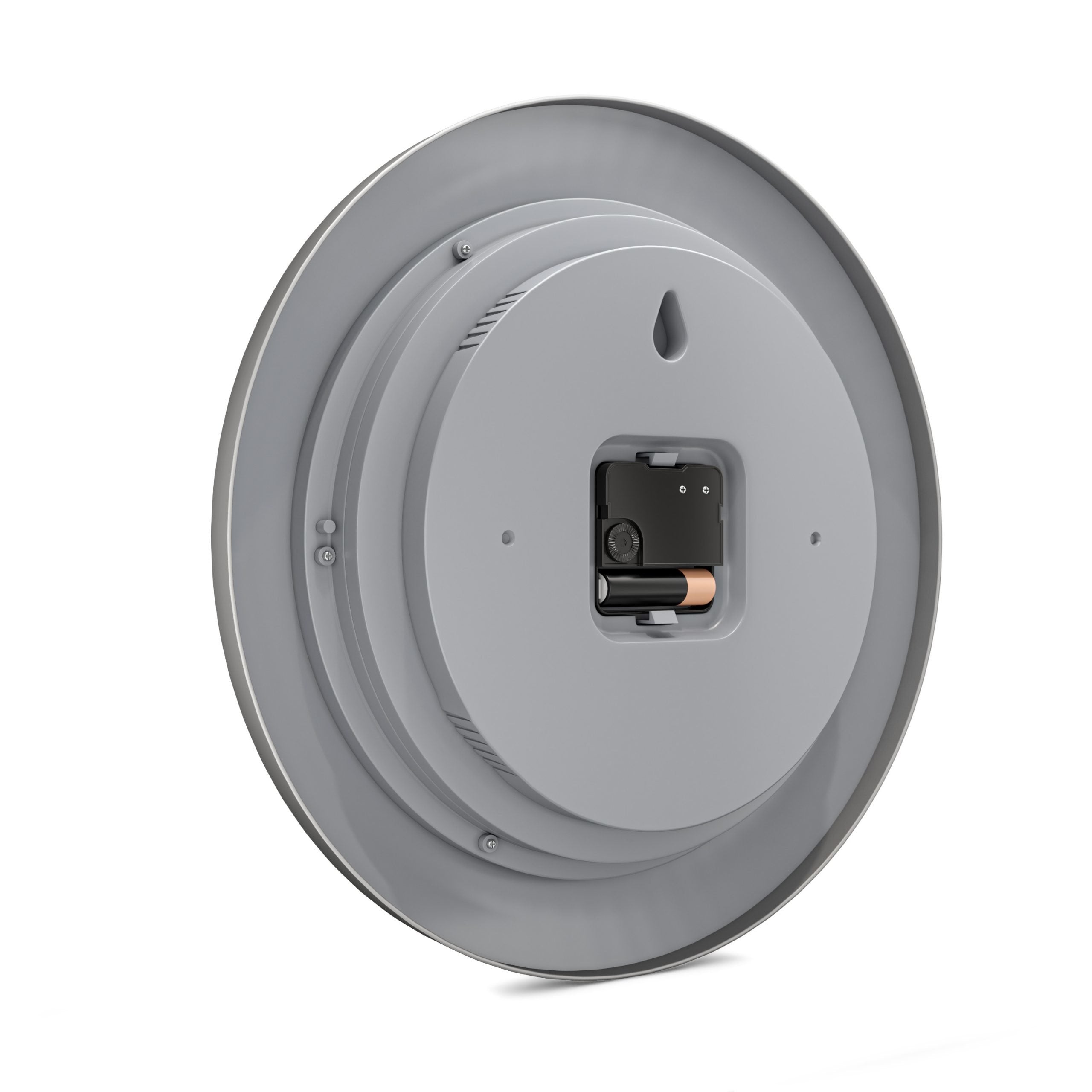 Mebus 19454 Reloj De Pared Reloj De Pared Digital Alrededor Plata, Blanco