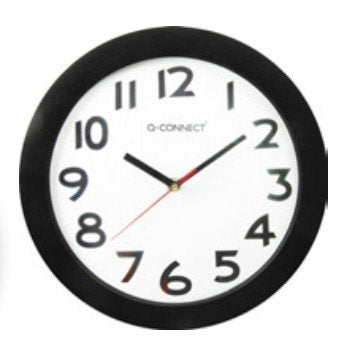 Q-Connect Kf15590 Reloj De Mesa O Pared Reloj Analógico Alrededor Negro