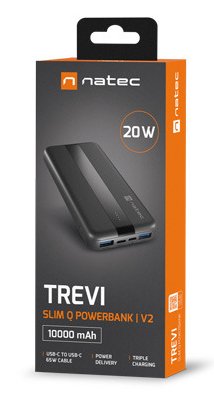 Natec Powerbank Trevi Slim Q V2 10000mah 2x Usb-A Npb-2294