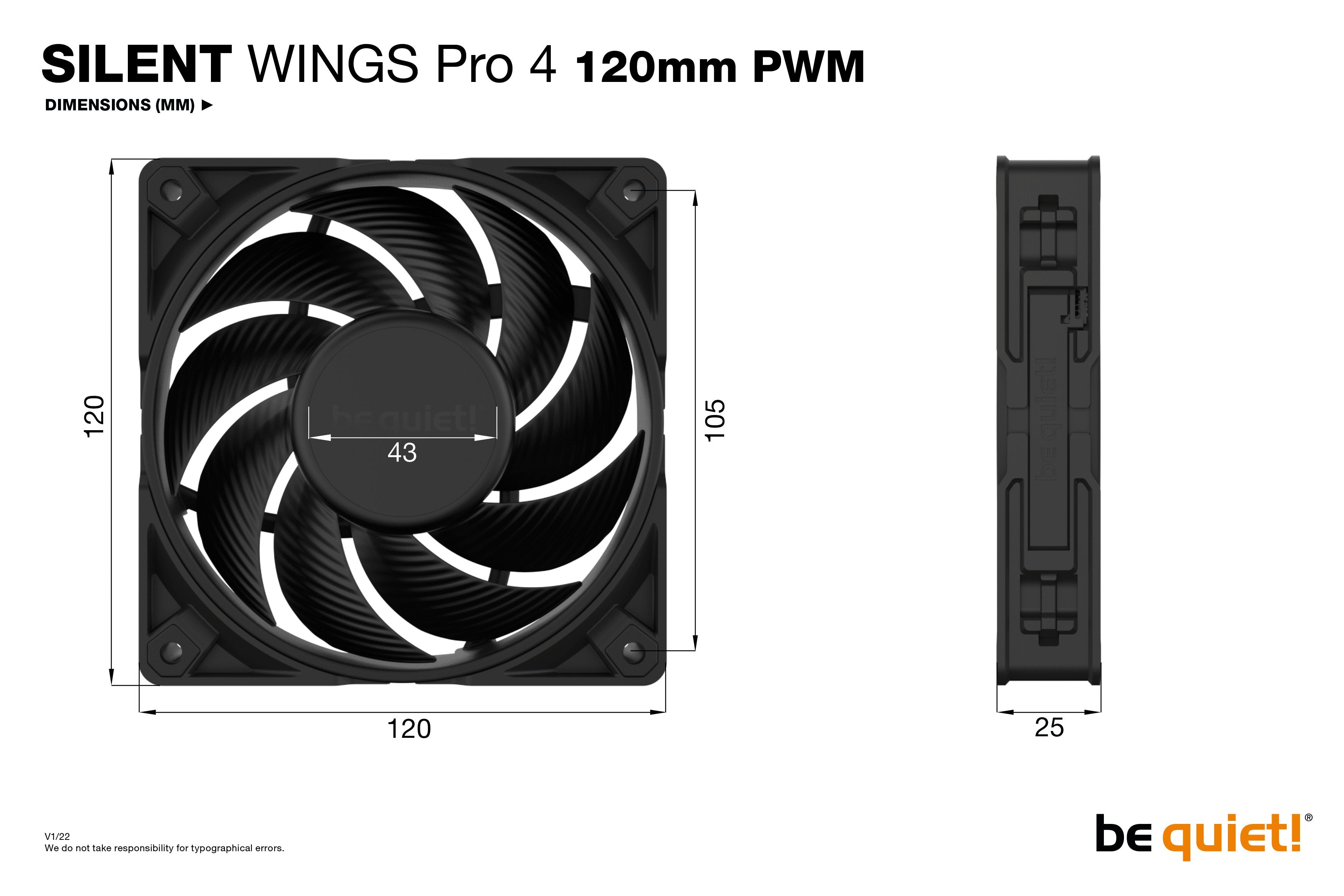 Ventilador 120x120 Be Quiet Silent Wings Pro 4 Bl098