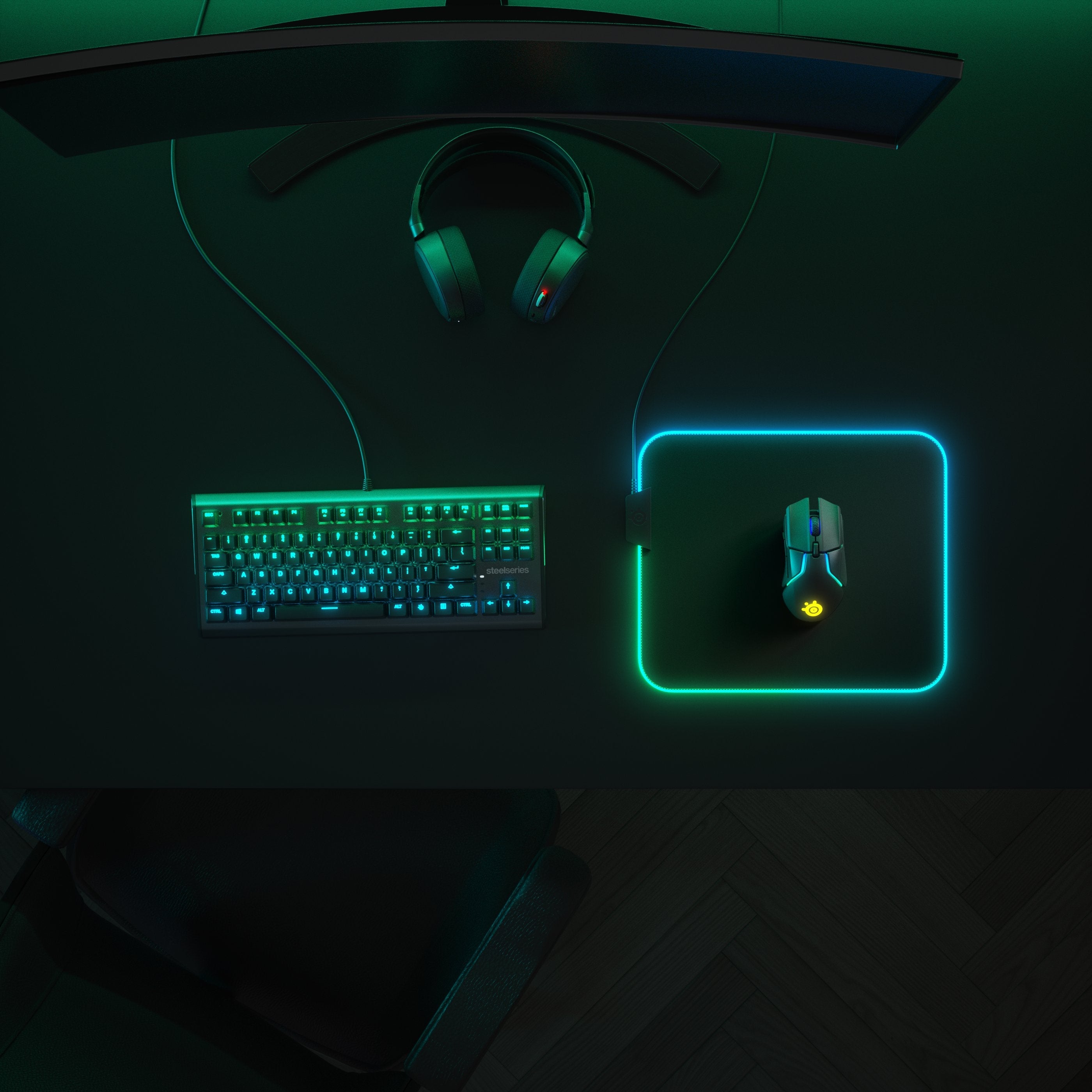 Alfombrilla Steelseries Prism Tela - M (63825) Steelseries Qck Prism Cloth Medium, Negro, Monótono, Tela, Caucho, Silicona, Retroiluminación Led, Multi, Alfombrilla De Ratón Para Juegos