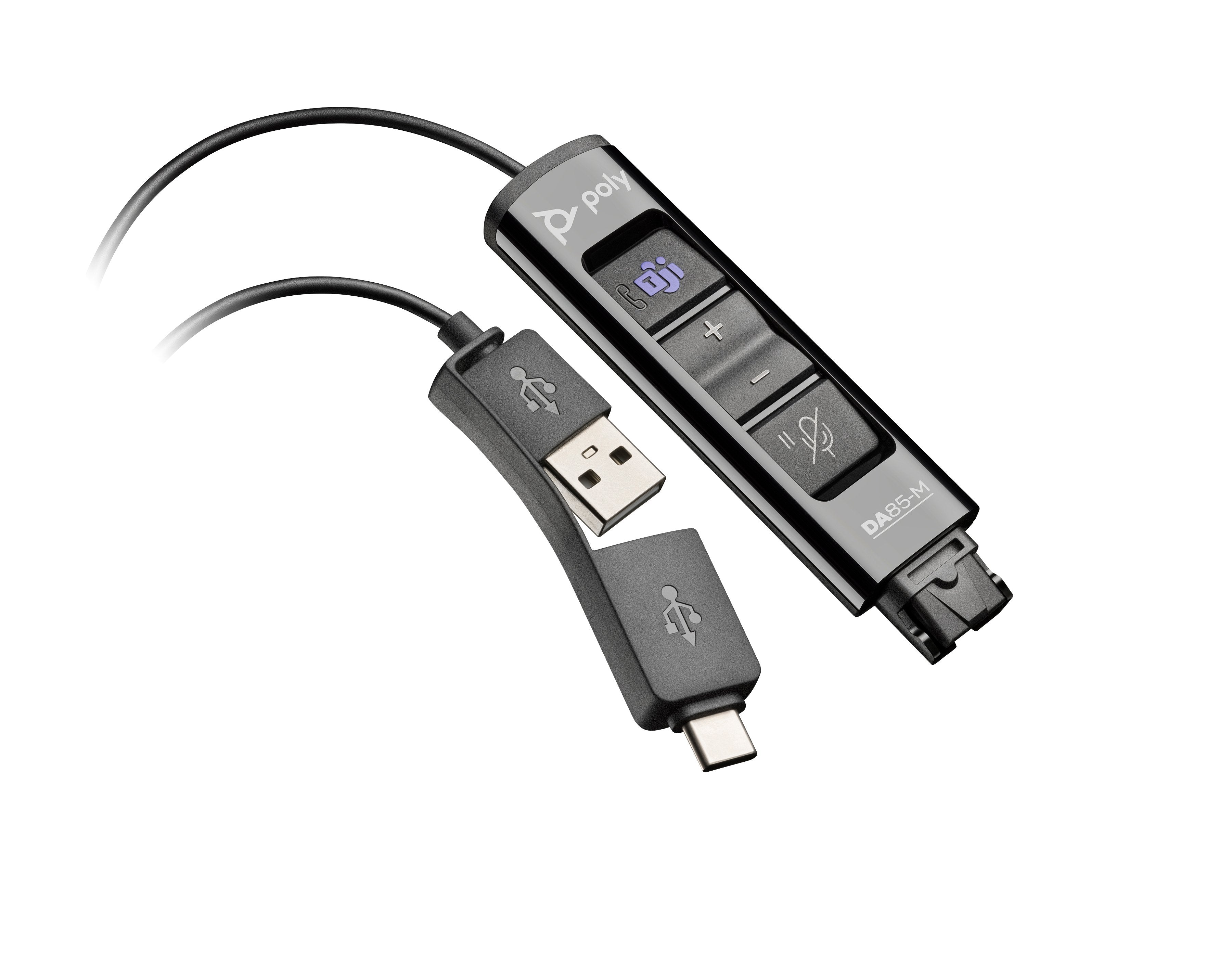 EAN 0197029650078 - HP Poly DA85-M USB to QD Black Adapter TAA Adaptador de interfaz imagen 1