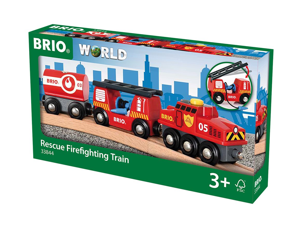 Brio World Camión De Bomberos World, Vehículo De Juguete Rojo/Negro 33844