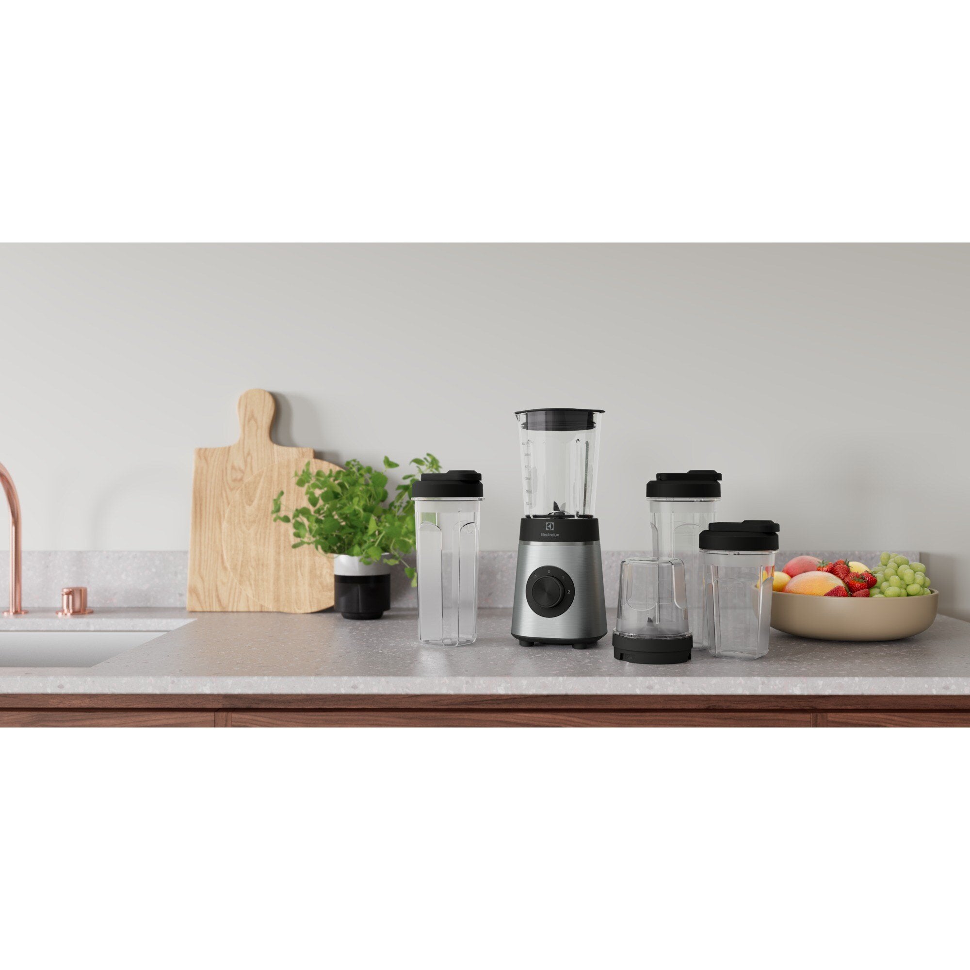 Batidora De Vaso Electrolux E4cb1-6st 1 L 350 W Negro, Acero Inoxidable, Transparente