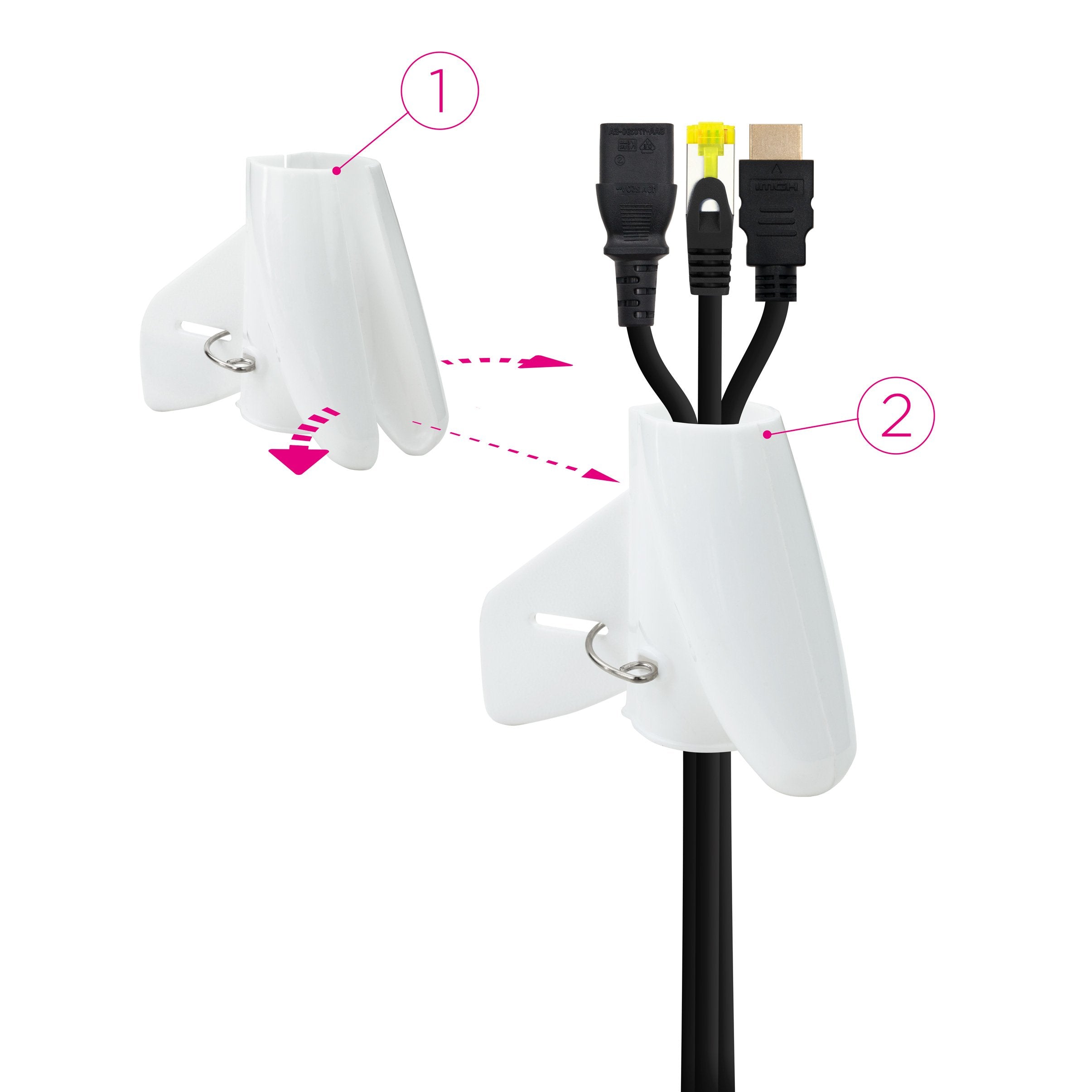 Nanocable Organizador De Cables Flexible 25mm - Longitud 1m - Blanco