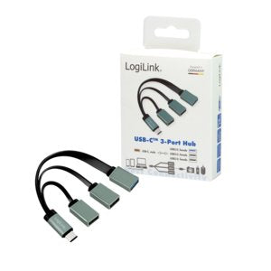 Logilink Ua0315 Hub De Interfaz Usb 3.2 Gen 1 (3.1 Gen 1) Type-C 5000 Mbit/S Negro, Gris