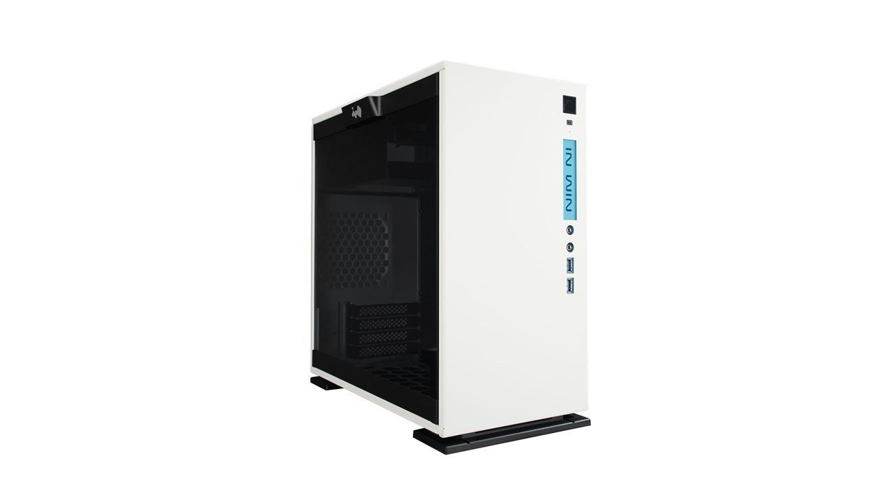 Caja Pc In Win Torre Micro Atx 301 Blanco Frontal Azul/Lateral Cristal Templado 3mm 1acfai--000060