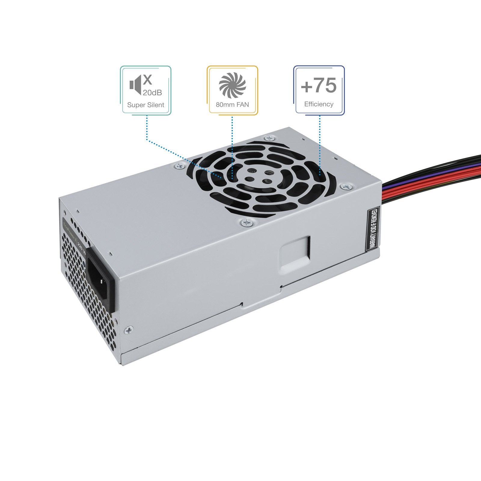 EAN 8433281007321 - TooQ Ecopower II TFX OEM unidad de fuente de alimentación 500 W 20+4 pin ATX Plata imagen 5