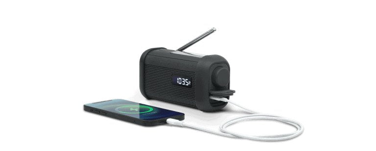 Radio Muse Portable Solar With Crank & Flashlight