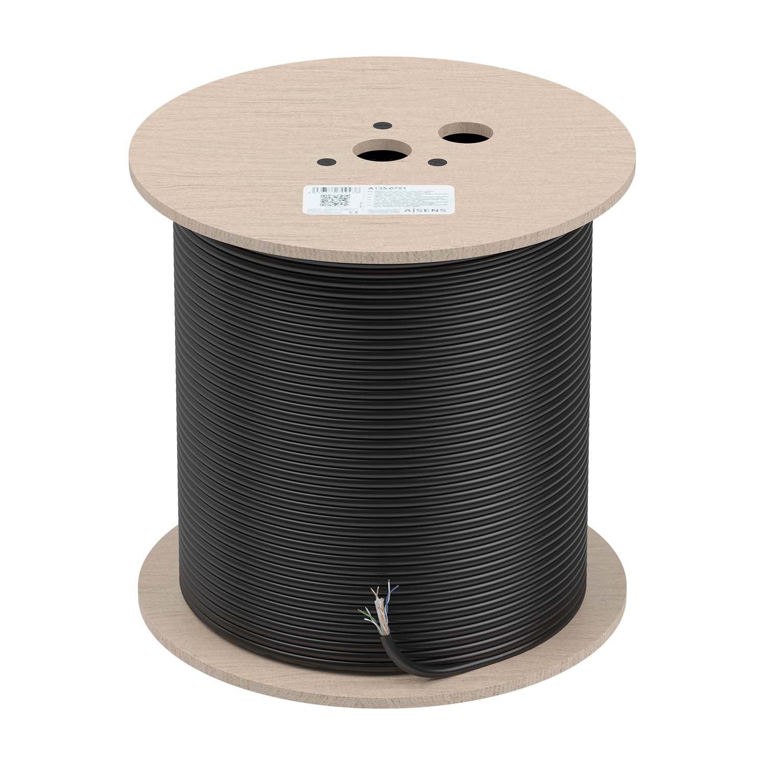 Aisens Bobina Cable Exterior Rj45 Cat.6 Utp Rigido Cca Awg23 - 305m - Negro