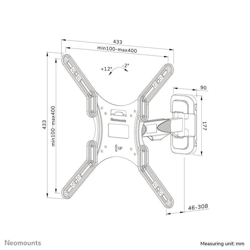 Neomounts By Newstar Screen Wall Mount (Full Motion, 2 Pivots, Vesa 400x400) (Wl40-540bl14)