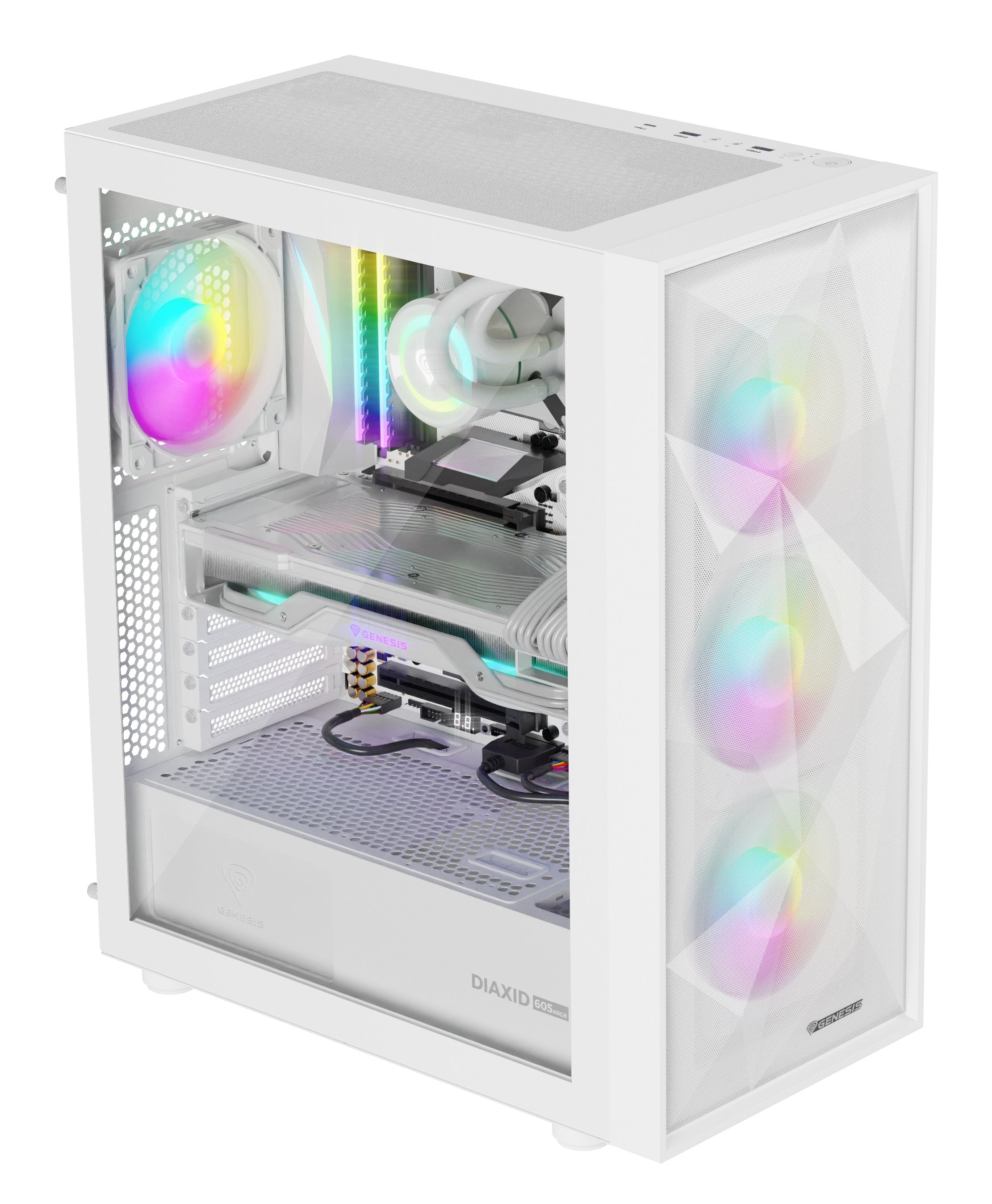 EAN 5901969444544 - GENESIS Diaxid 605 ARGB Midi Tower Blanco imagen 1