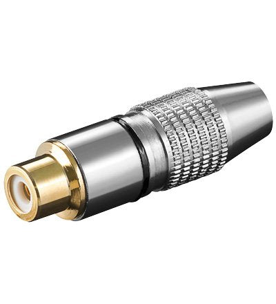 Conector Rca Hembra Negro Aereo Metal Oro