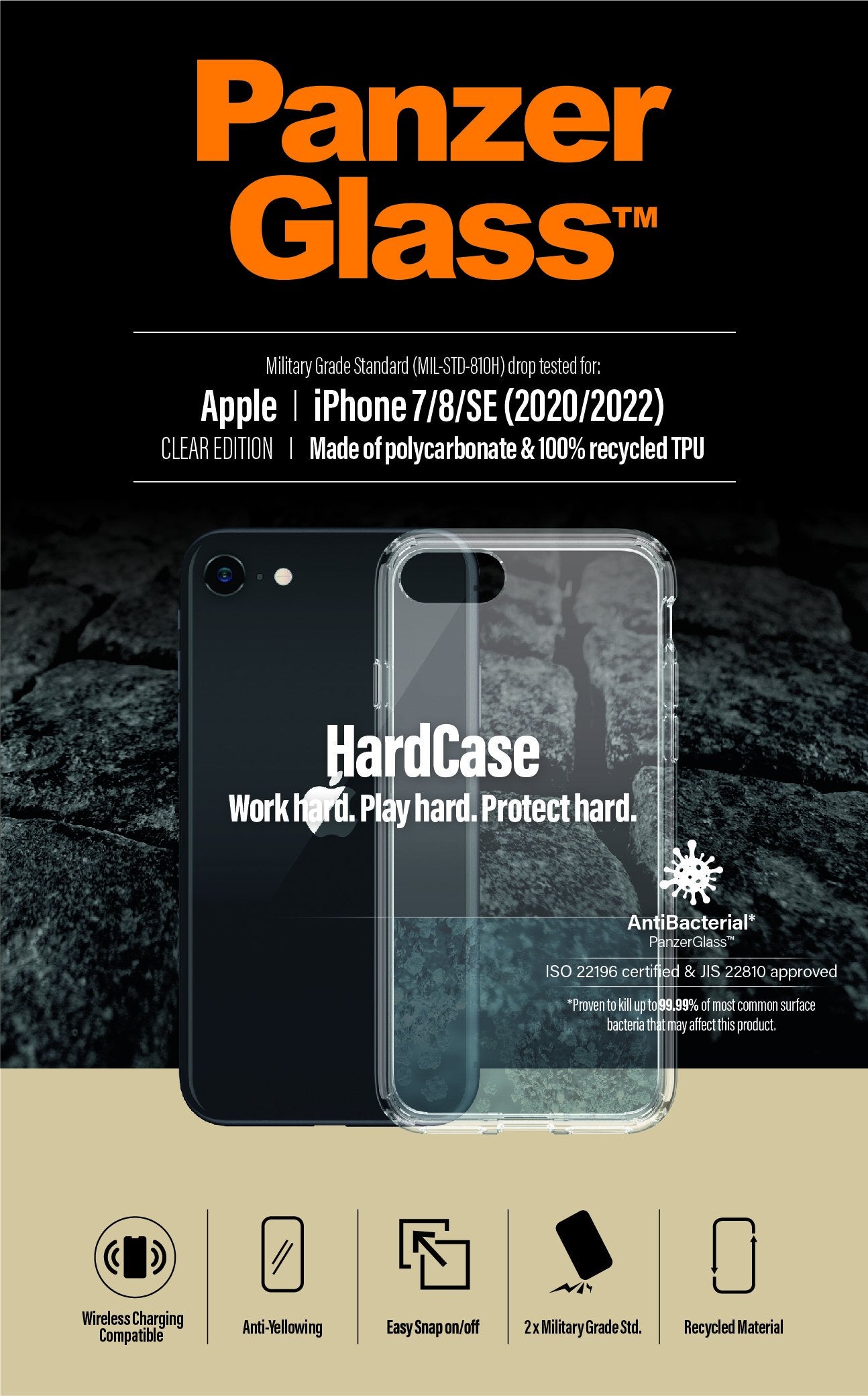 EAN 5711724003776 - PanzerGlass ® HardCase iPhone SE (2020/2022) | 7 | 8 funda para teléfono móvil Transparente imagen 9