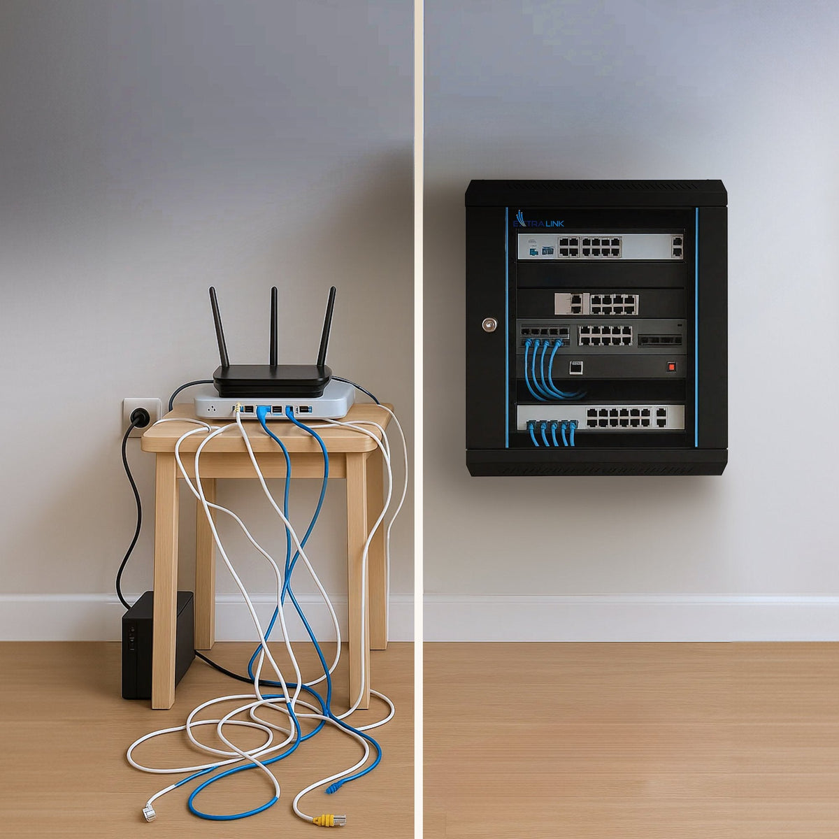 Lite 12u 530x400 Negro Rack-Armario Zur Montaje En Pared, Bandeja De Rack Im Lieferumfang Enthalten