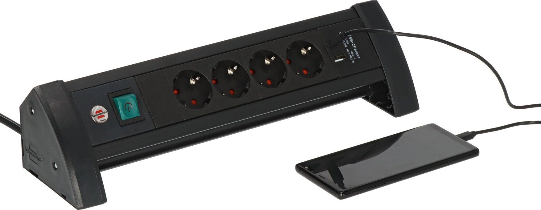 Brennenstuhl 1156250544 Base Múltiple 1,8 M 4 Salidas Ac Interior Negro