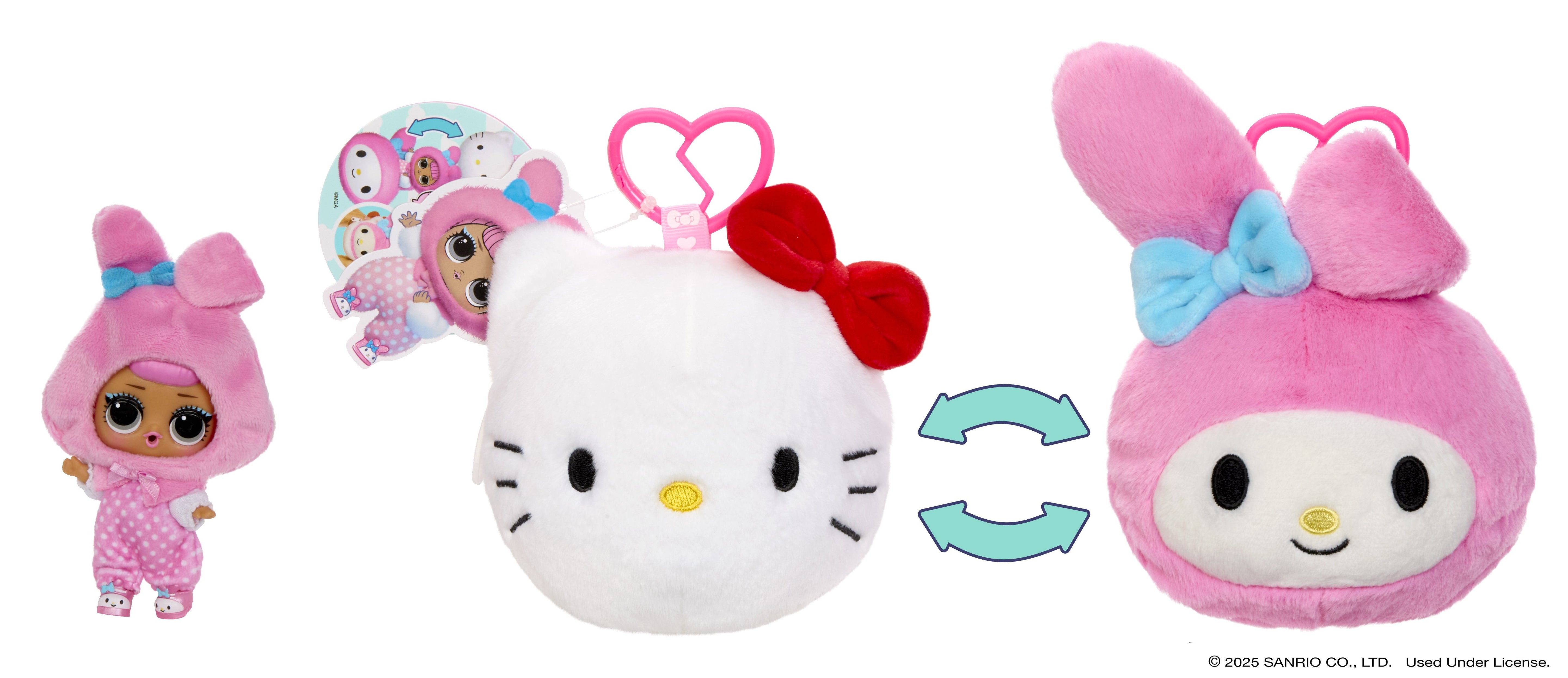 Mga Entretenimiento L.O.L. Surprise Loves Hello Kitty Peluche Reversible, Figura De Juguete Artículos Surtidos, Una Figura 249962-Euc