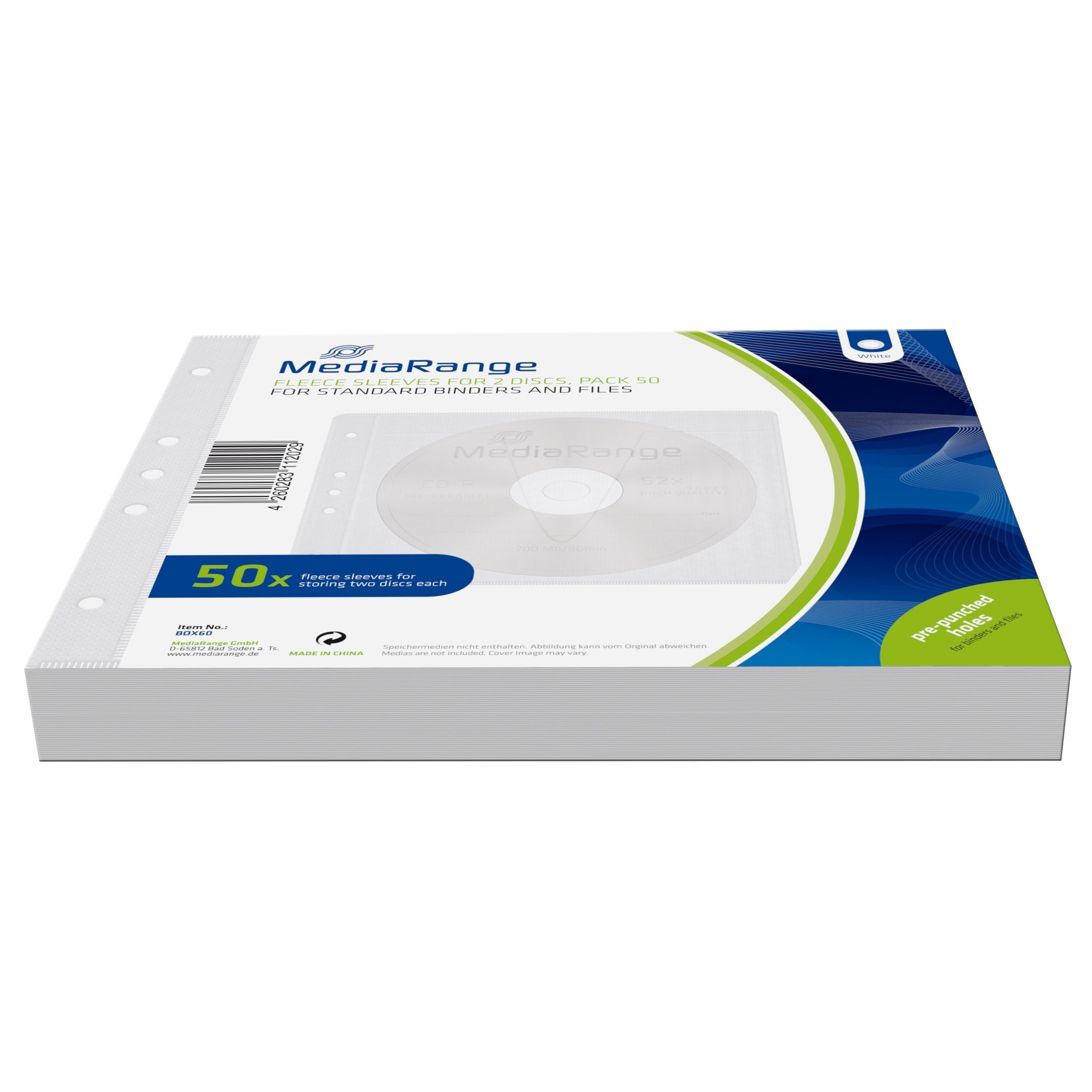 EAN 4260283112029 - MediaRange BOX60 funda para discos ópticos 2 discos Blanco imagen 1