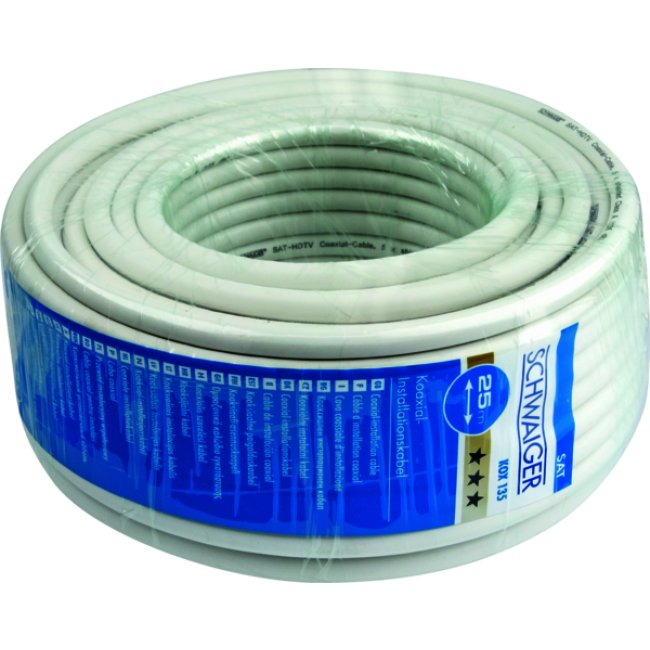 Schwaiger Kox13525 052 Cable Coaxial 25 M Blanco