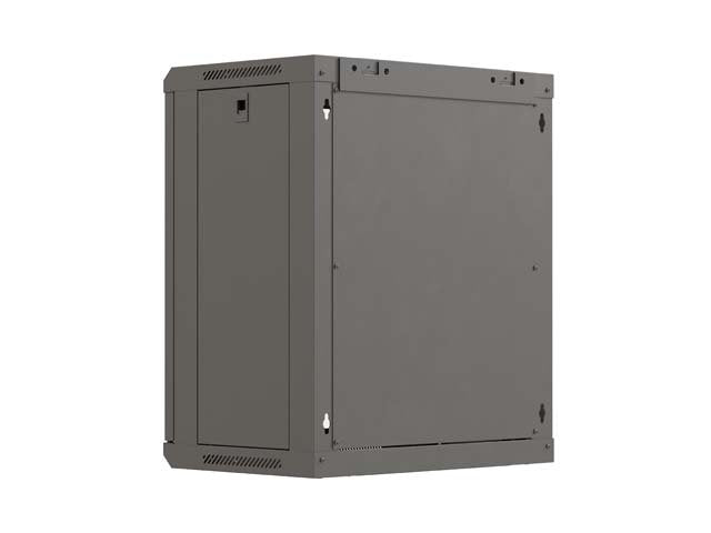 Lanberg Rack Cabinet 19" Wall-Mount 12u 540x350 Flat Pack With Glass Door Black