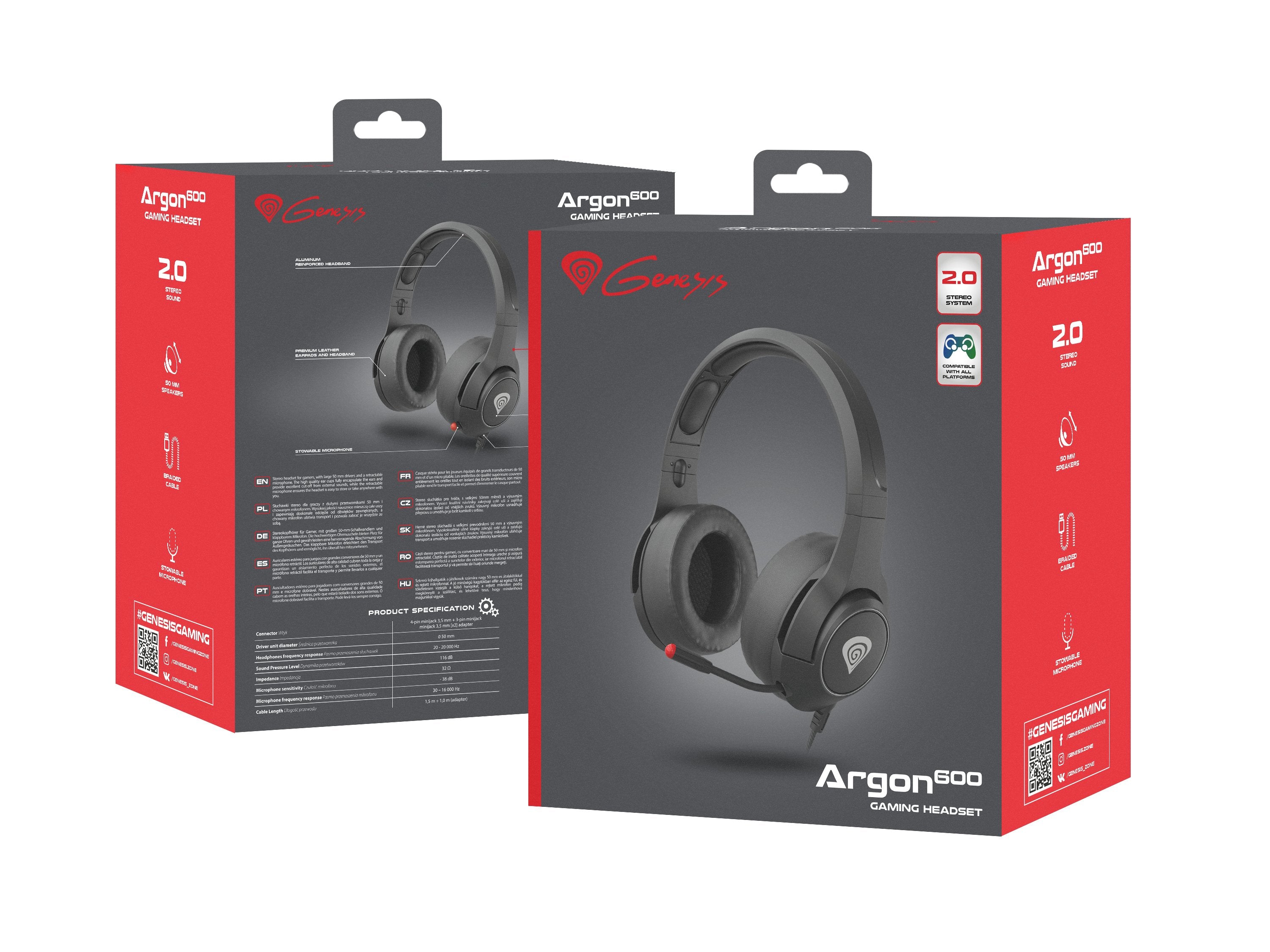 EAN 5901969426281 - GENESIS Argon 600 Auriculares Alámbrico Diadema Juego Negro, Rojo imagen 8