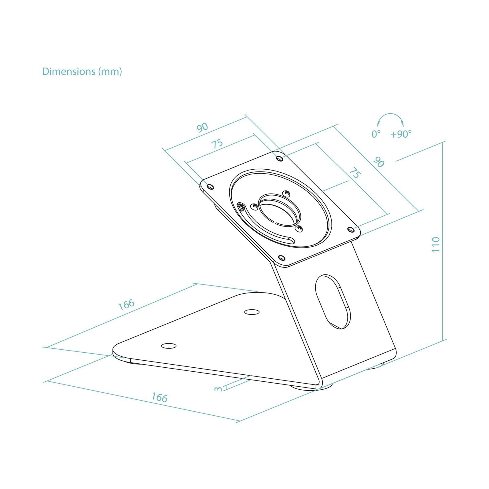 Soporte De Mesa Pared Para Marco Antirrobo De Tablet Tooq Tqatwm3401-B Negro